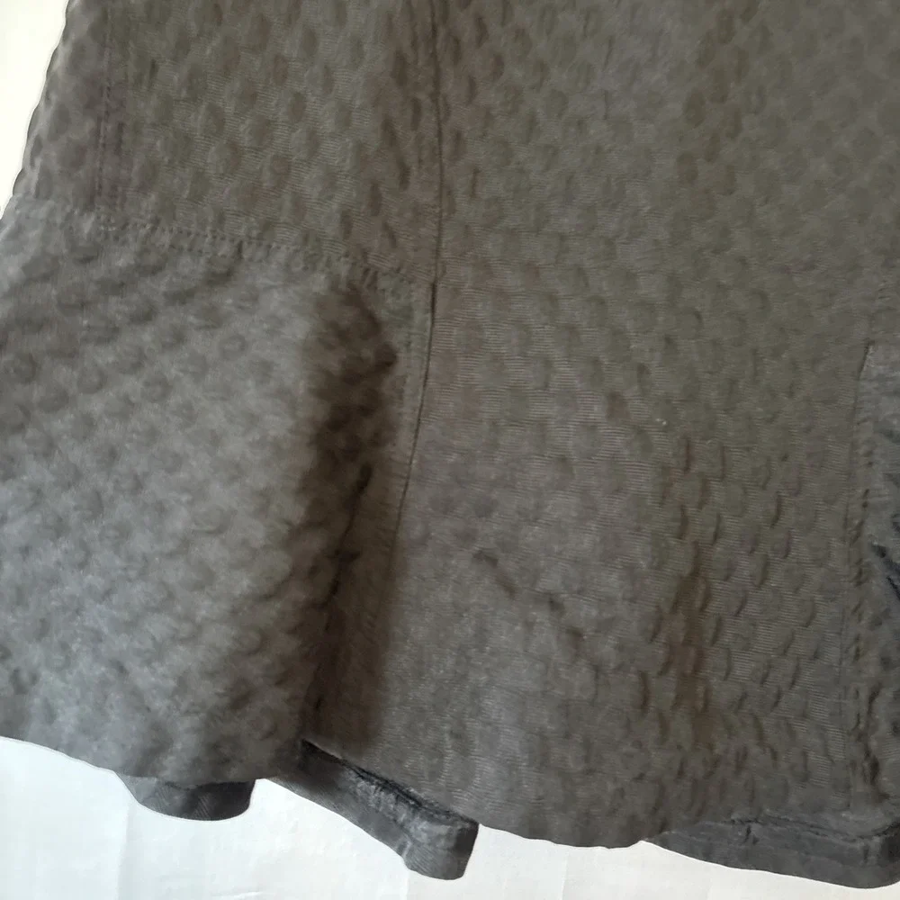 Worthington Textured Fully Lined Black Flounce Hem Mini Skirt 14 Minimalist NWOT